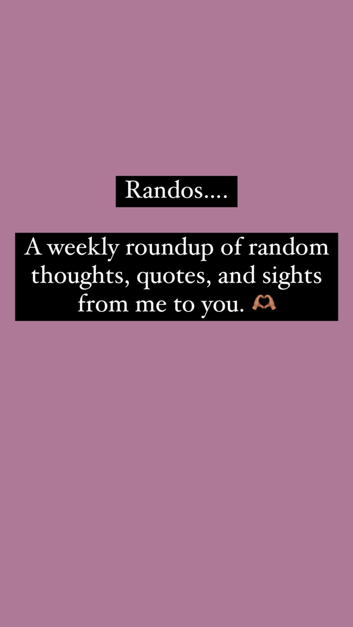 Introducing, Randos.